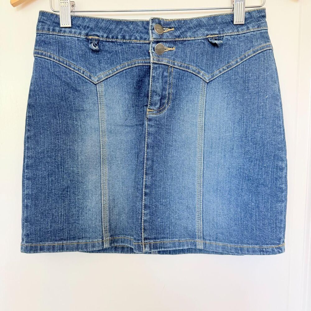 Designer Vintage Jill Stuart Denim Mini Skirt Size 4 - Picture 1 of 6